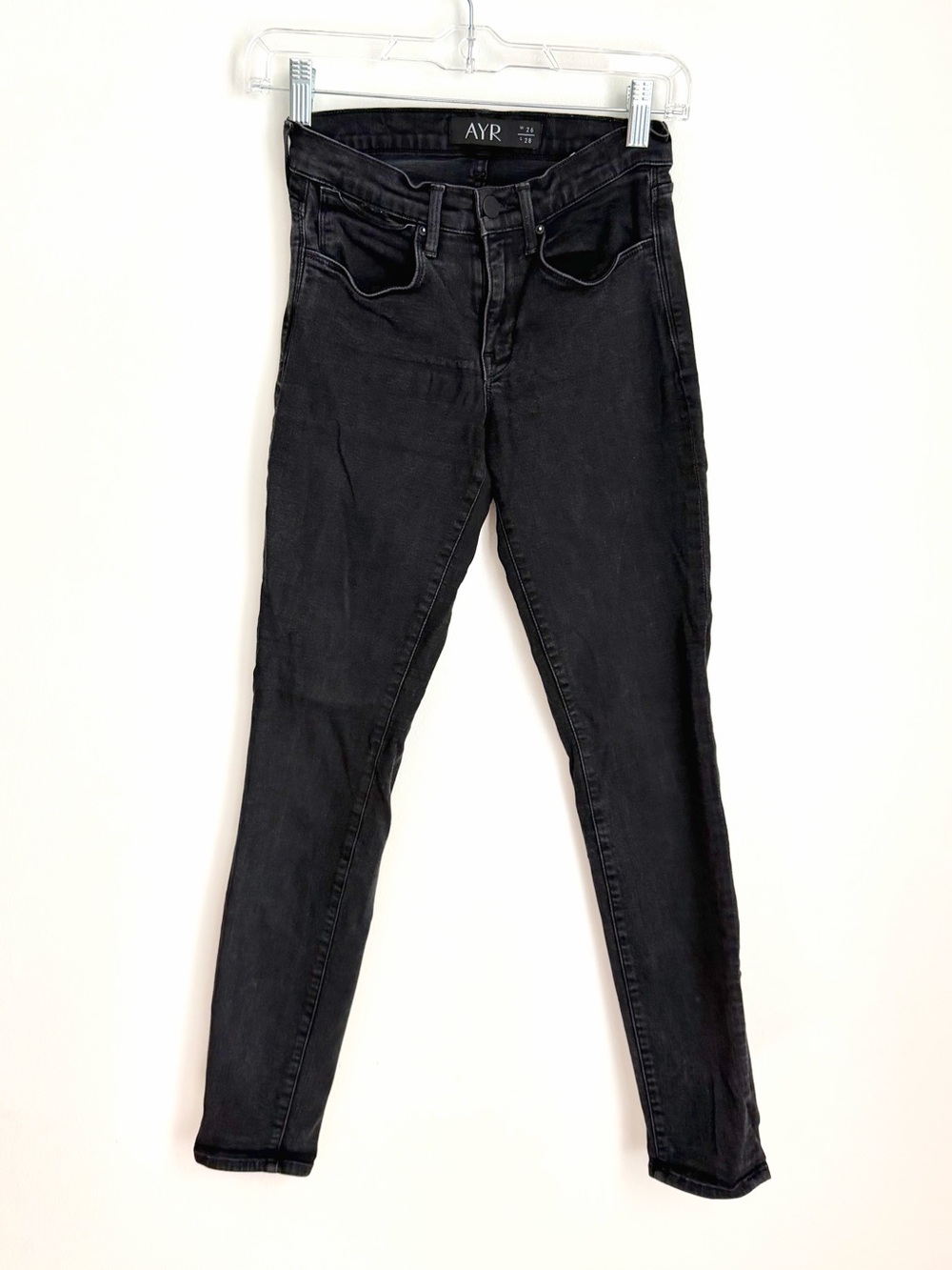 AYR Faded Black Hi-Rise Skinny Jeans 26 Waist